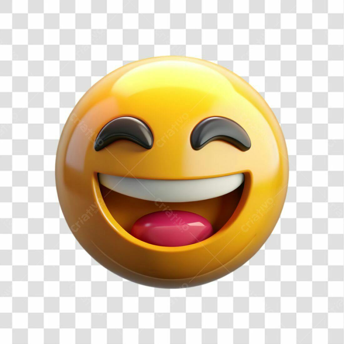 Icone Emoji Alegria PNG com fundo transparente