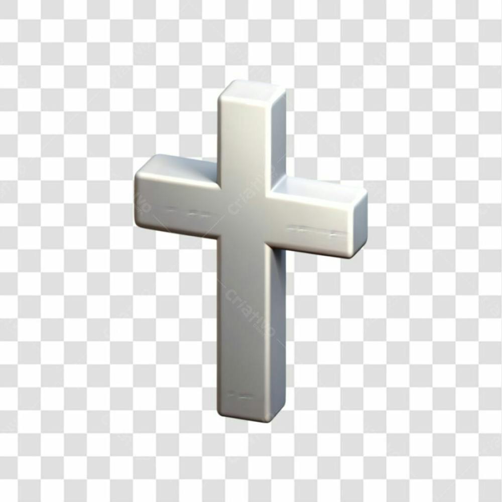 3D Cross Icon On Transparent Background