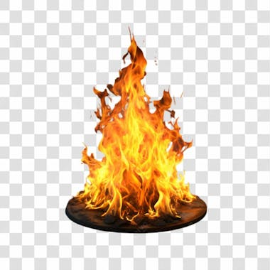 3D Fire Rendered On Transparent Background