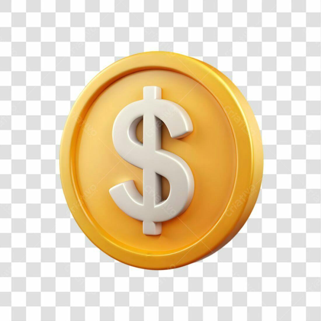 Icone moeda Dólar PNG com fundo transparente