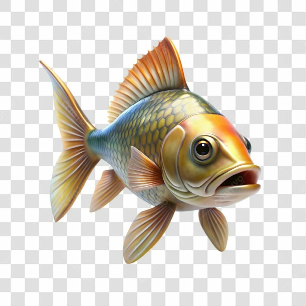 3D Fish On Transparent Background