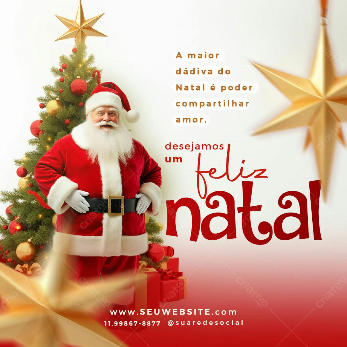 Post para Boas Festas Natal PSD Editável