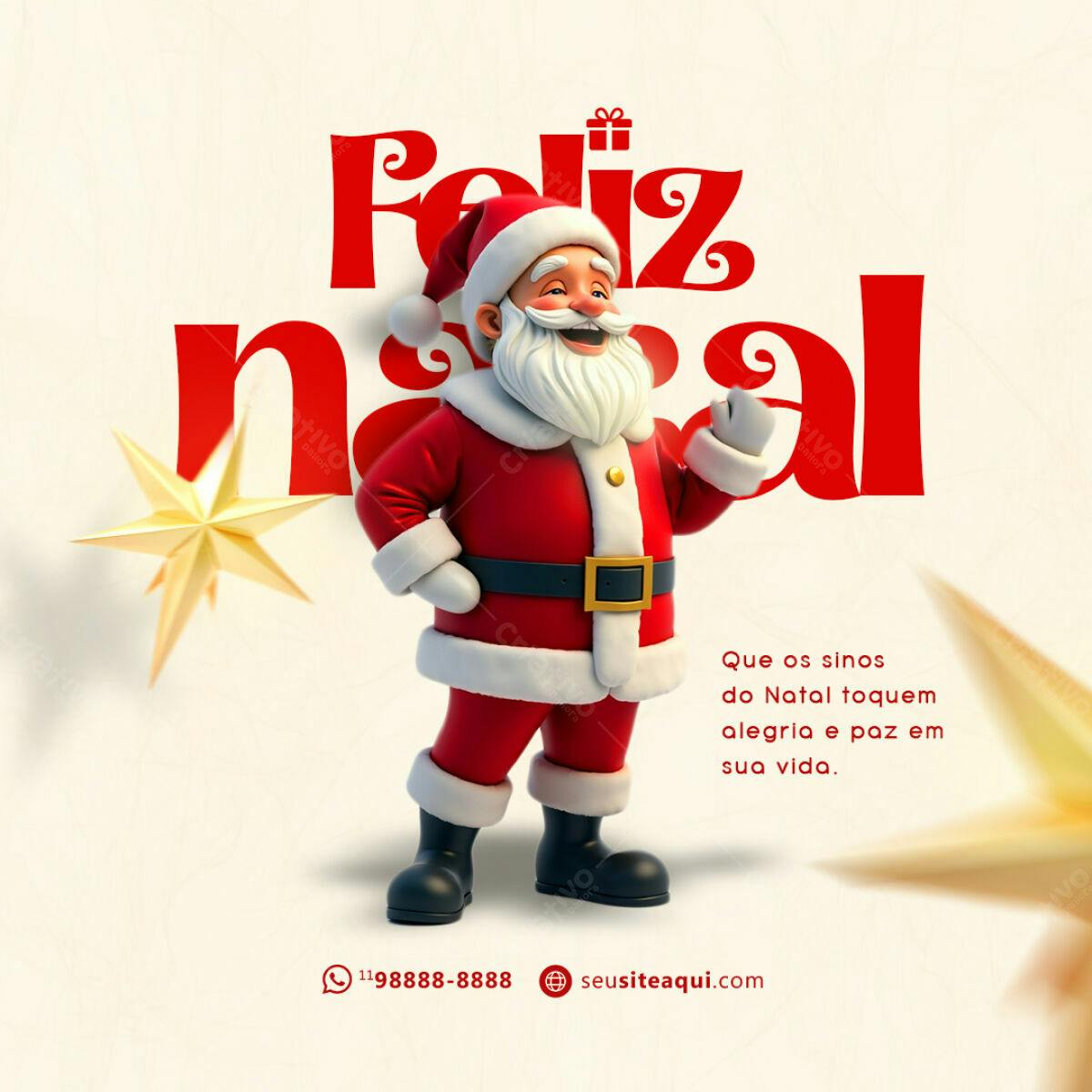 Post para Boas Festas Natal PSD Editável