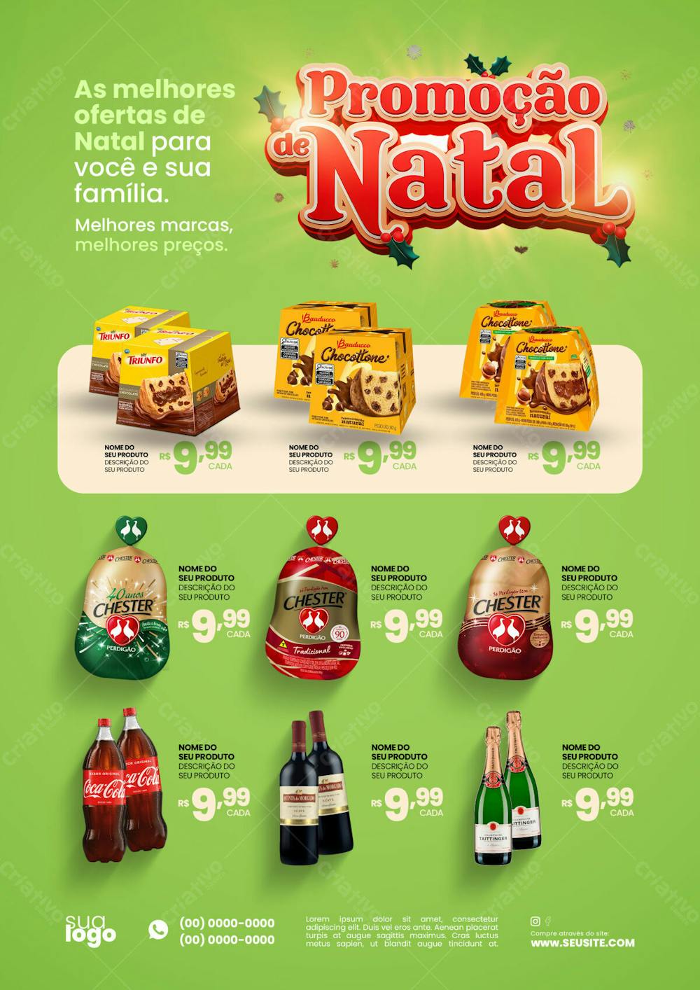 Encarte Natalino Natal De Ofertas Supermercado Social Media Psd Editável