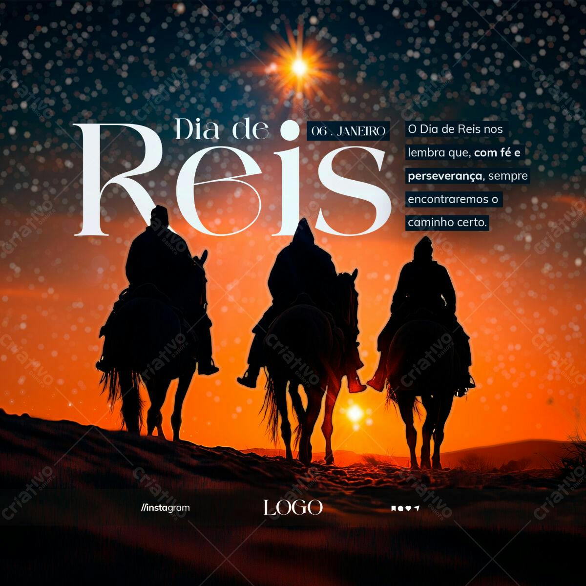 Flyer Dia de Reis PSD Editável