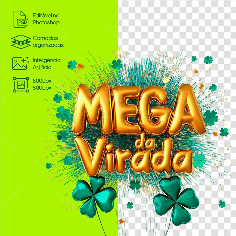 Mega Da Virada Selo 3D