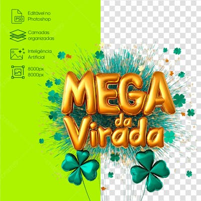 Mega Da Virada Selo 3D