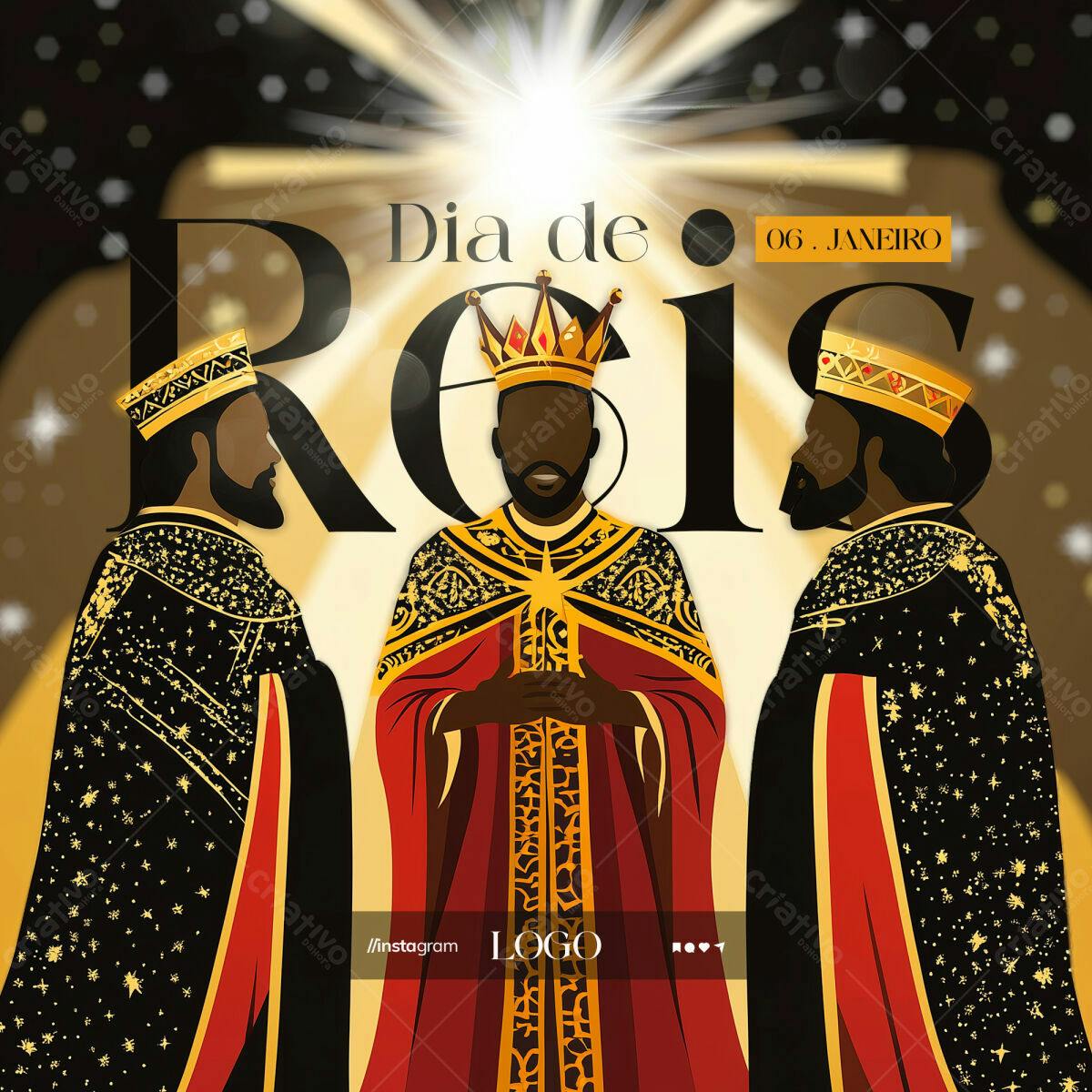 Flyer para o Dia de Reis PSD Editável