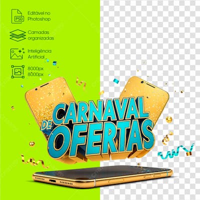 Carnaval De Ofertas Selo 3D Smartphone