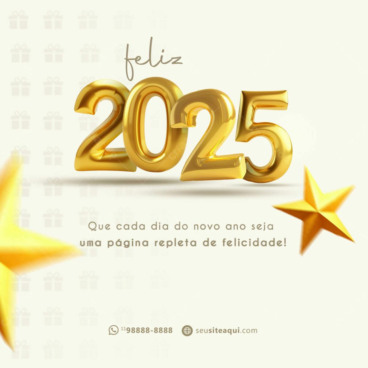 Postagem de Ano Novo PSD Editável