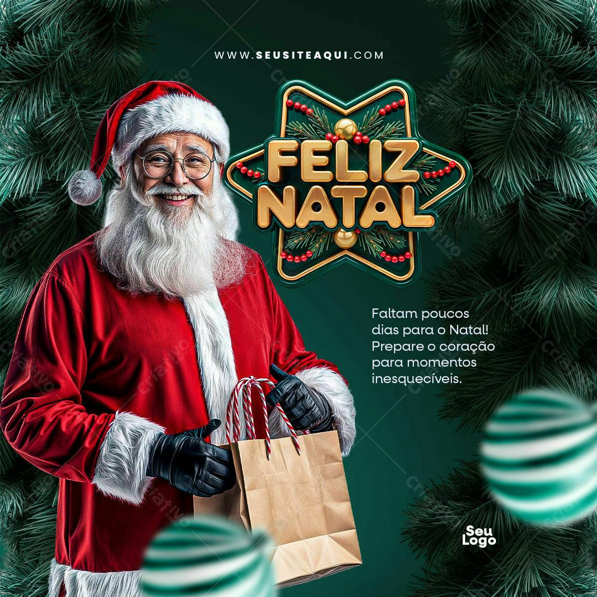 Flyer Natalino com Papai Noel PSD Editável