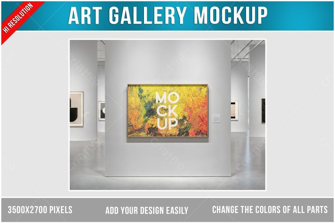 Mockup de Quadro em Galeria de Arte Moderna