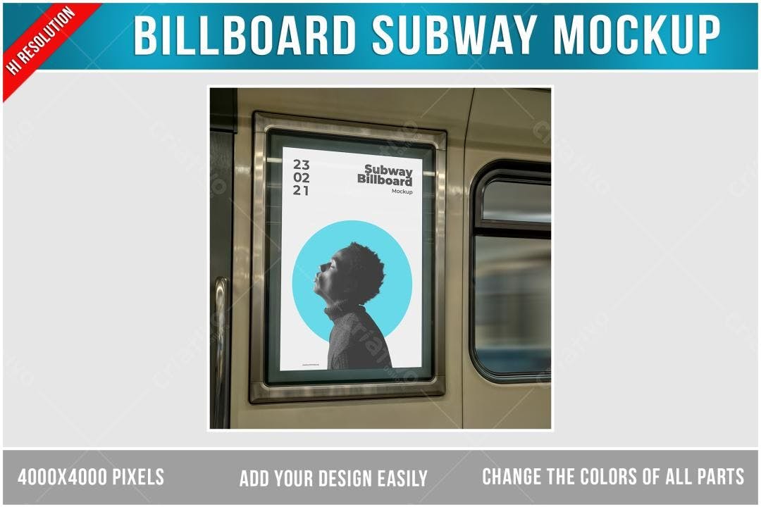 Mockup de Outdoor em Metrô: Design Moderno