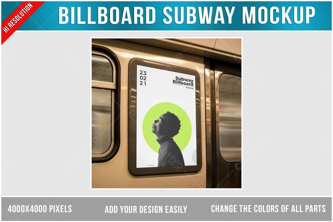 Mockup de Outdoor em Metrô: Design Moderno