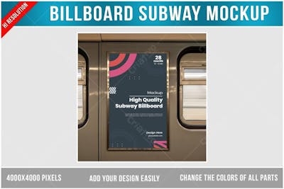 Mockup De Outdoor Publicitário No Metrô Psd Editável