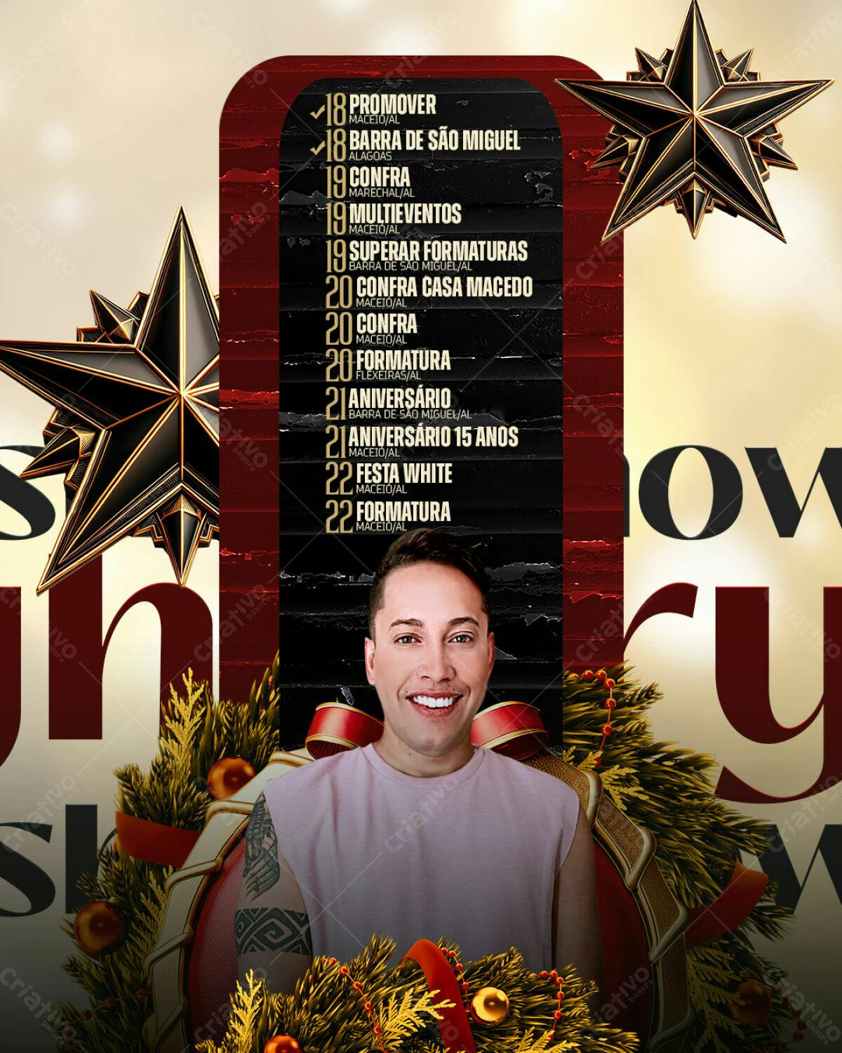 Flyer de Natal com DJ PSD Editável