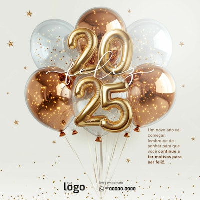 Flyer Ano Novo 2025 PSD Editável