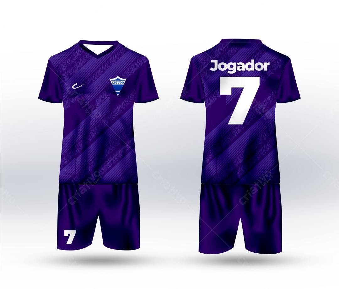 Uniforme de Futebol Roxo PSD Editável