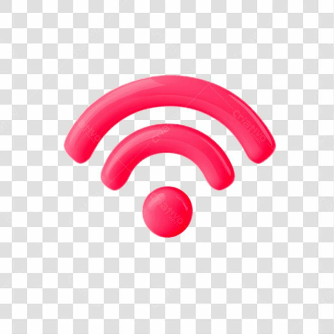 Ícone Wifi Rosa PNG com fundo transparente