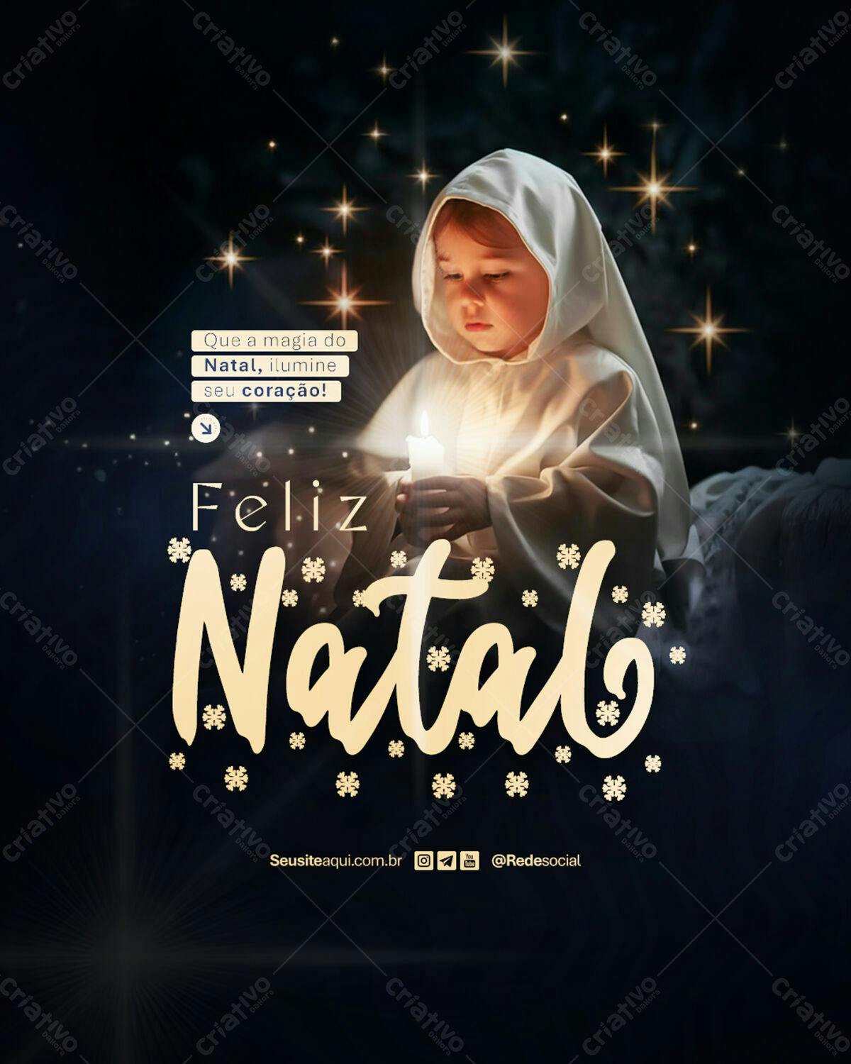 Postagem Natalina com Bebê PSD Editável