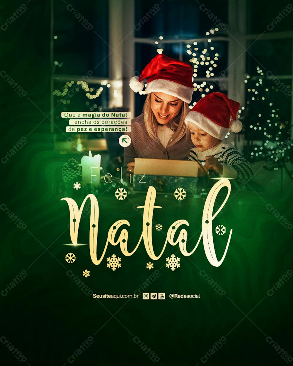 Feliz Natal 25 De Dezembro Boas Festas Social Media Psd Editável