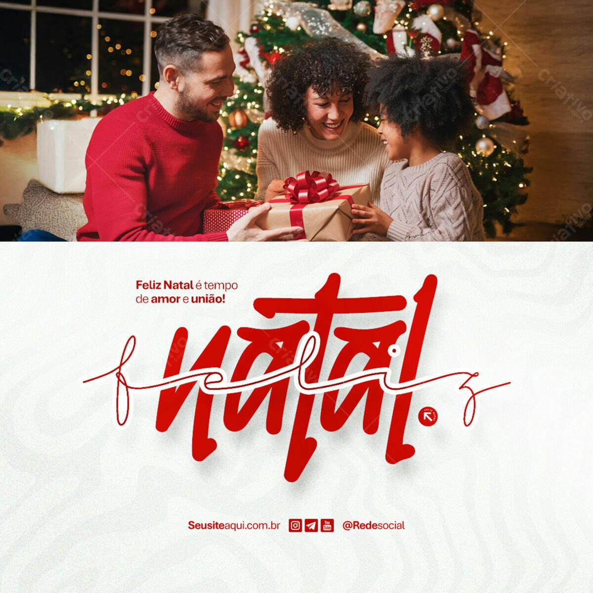 Postagem de Natal Família PSD Editável