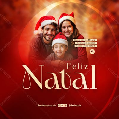 Feliz Natal 25 De Dezembro Boas Festas Social Media Psd Editável