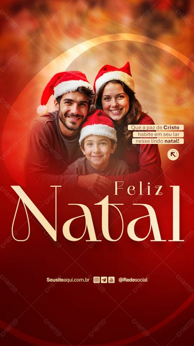 Feliz Natal 25 De Dezembro Boas Festas Social Media Psd Editável