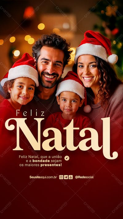 Feliz Natal 25 De Dezembro Boas Festas Social Media Psd Editável