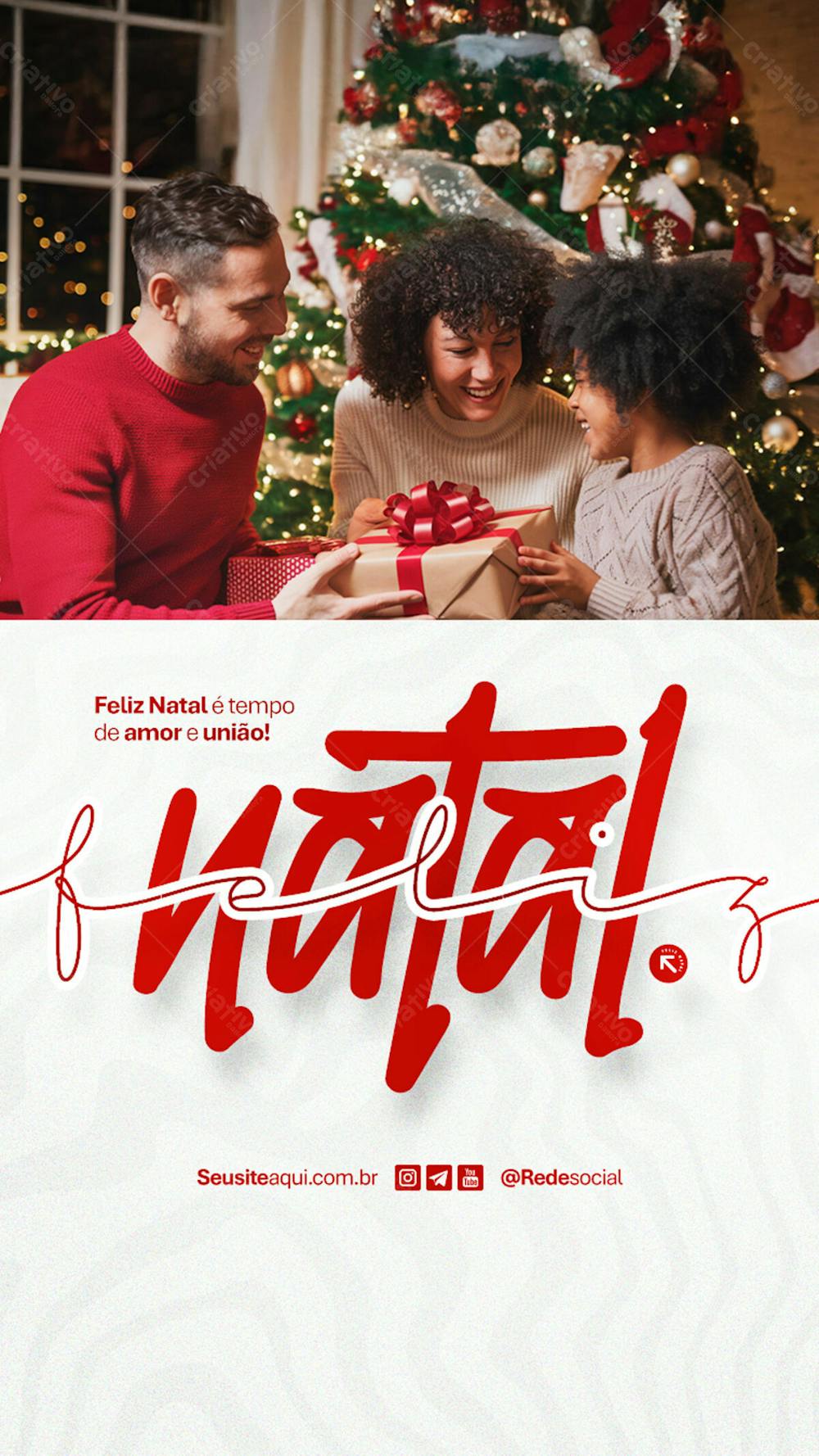 Feliz Natal 25 De Dezembro Boas Festas Social Media Psd Editável