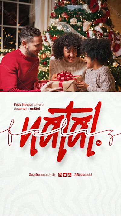 Feliz Natal 25 De Dezembro Boas Festas Social Media Psd Editável
