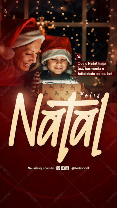 Feliz Natal 25 De Dezembro Boas Festas Social Media Psd Editável