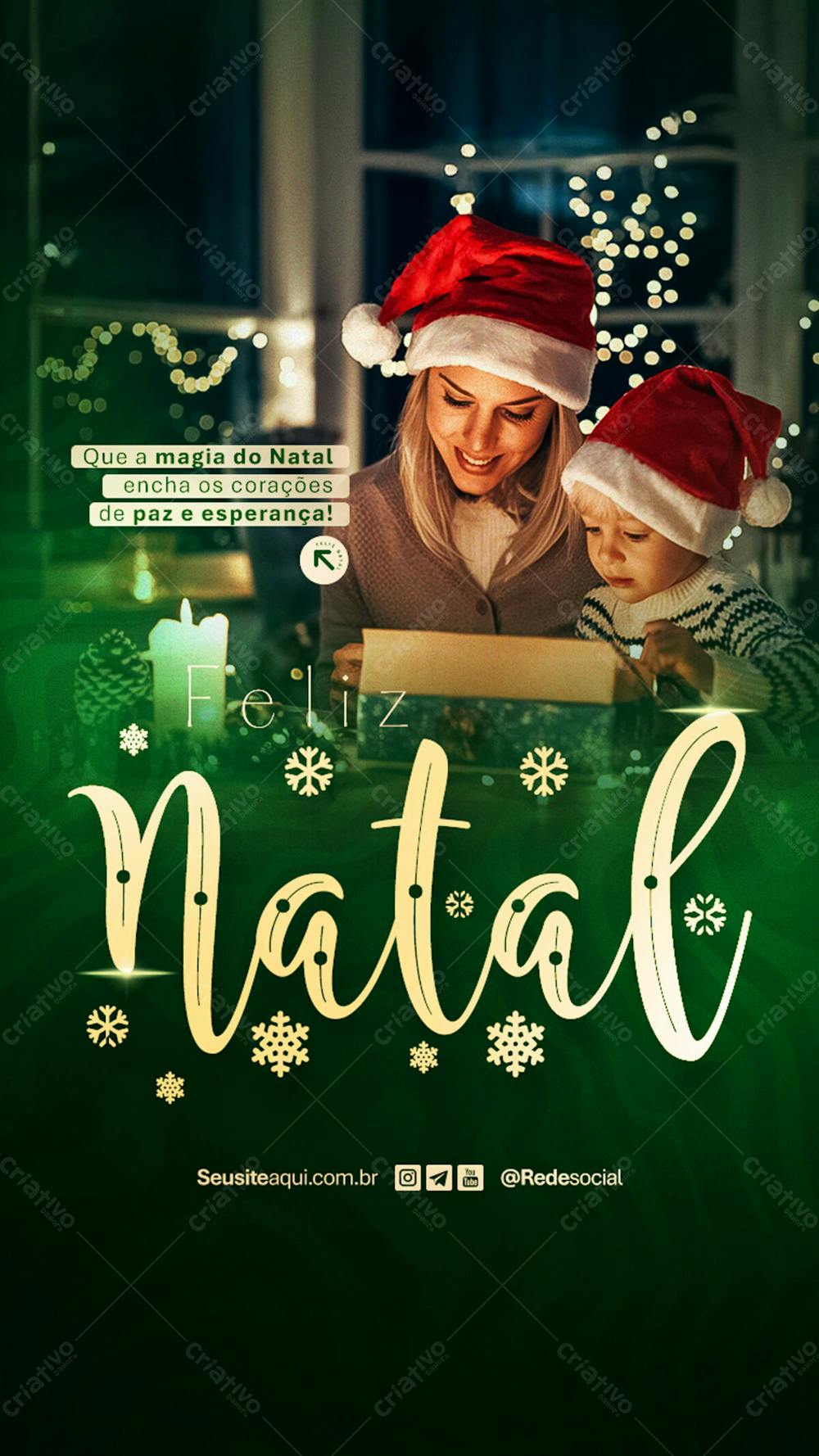 Feliz Natal 25 De Dezembro Boas Festas Social Media Psd Editável