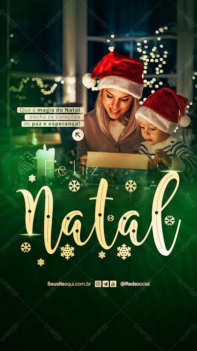 Feliz Natal 25 De Dezembro Boas Festas Social Media Psd Editável