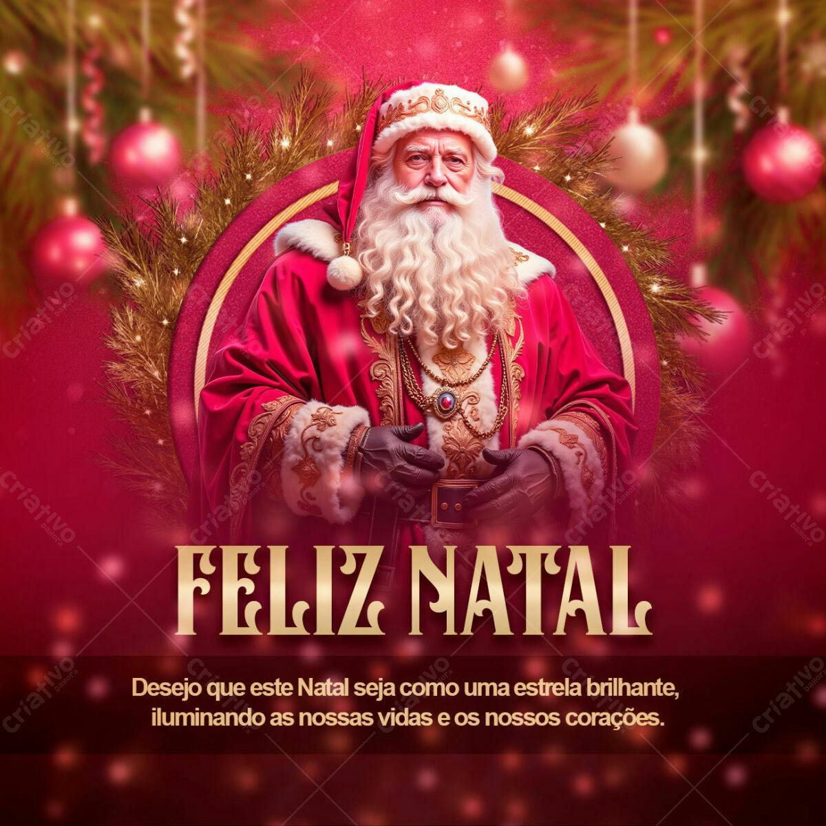 Postagem de Natal com Papai Noel PSD Editável