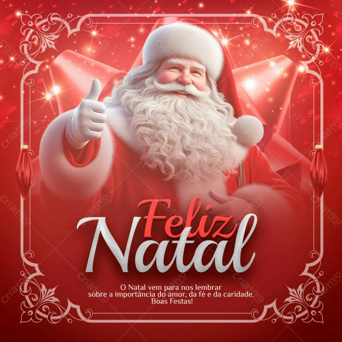 Postagem de Boas Festas Natalina PSD Editável