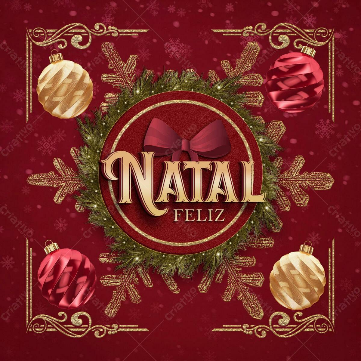 Postagem de Natal Feliz PSD Editável