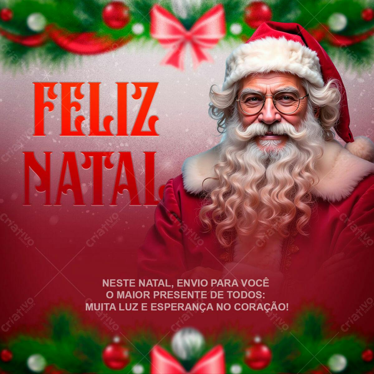 Postagem Feliz Natal Papai Noel PSD Editável