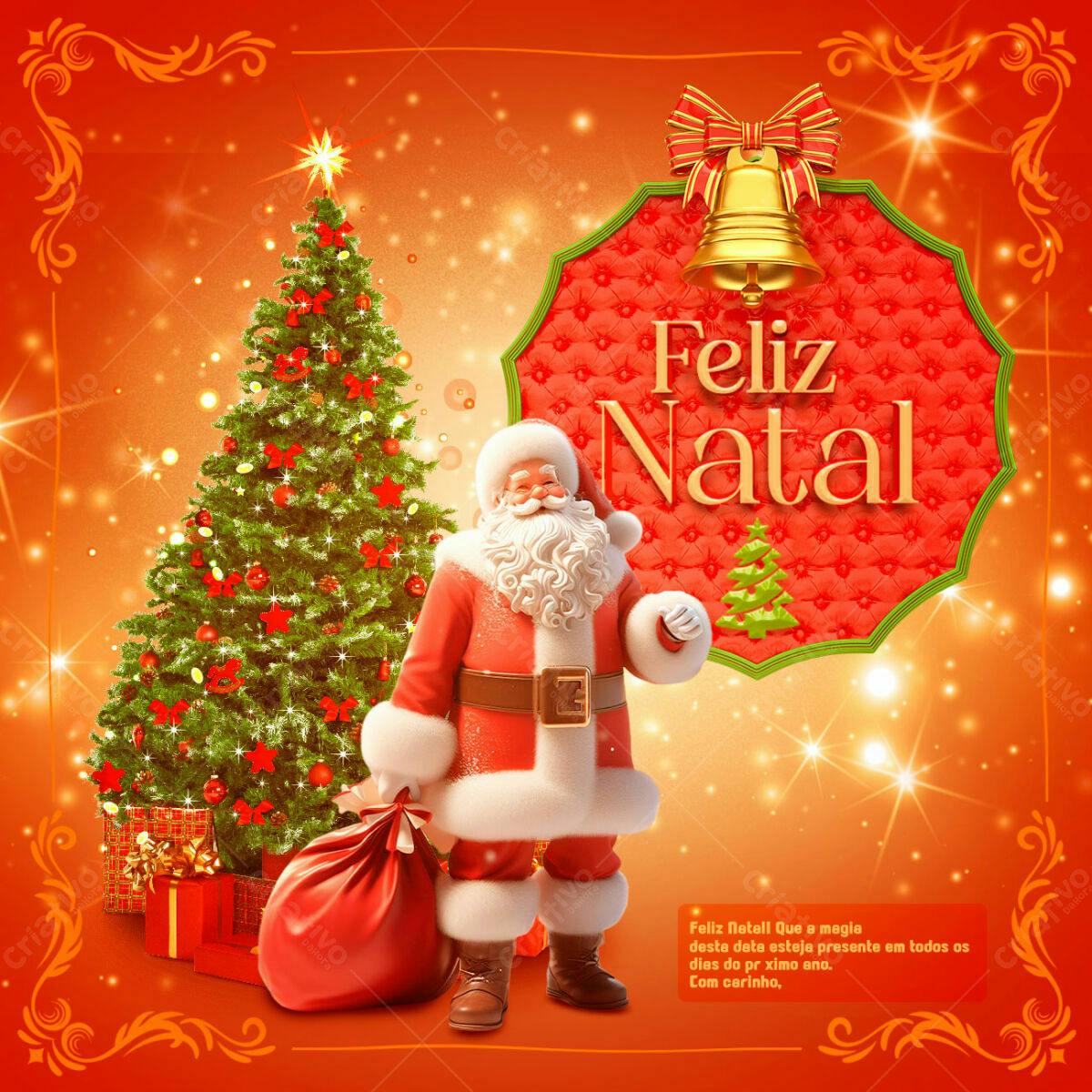 Postagem Natalina com Papai Noel PSD Editável