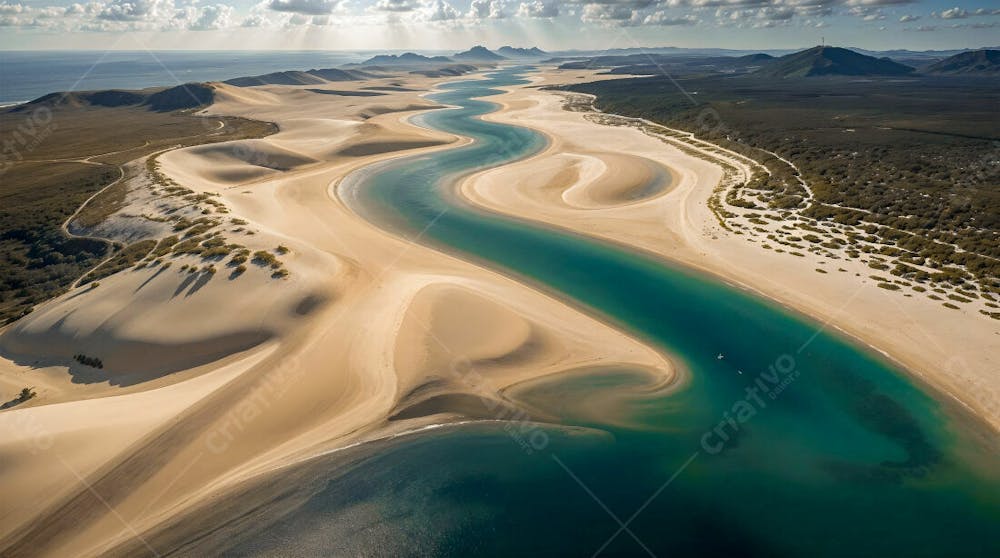 Foto Aérea De Um Lindo Oásis Lagoa