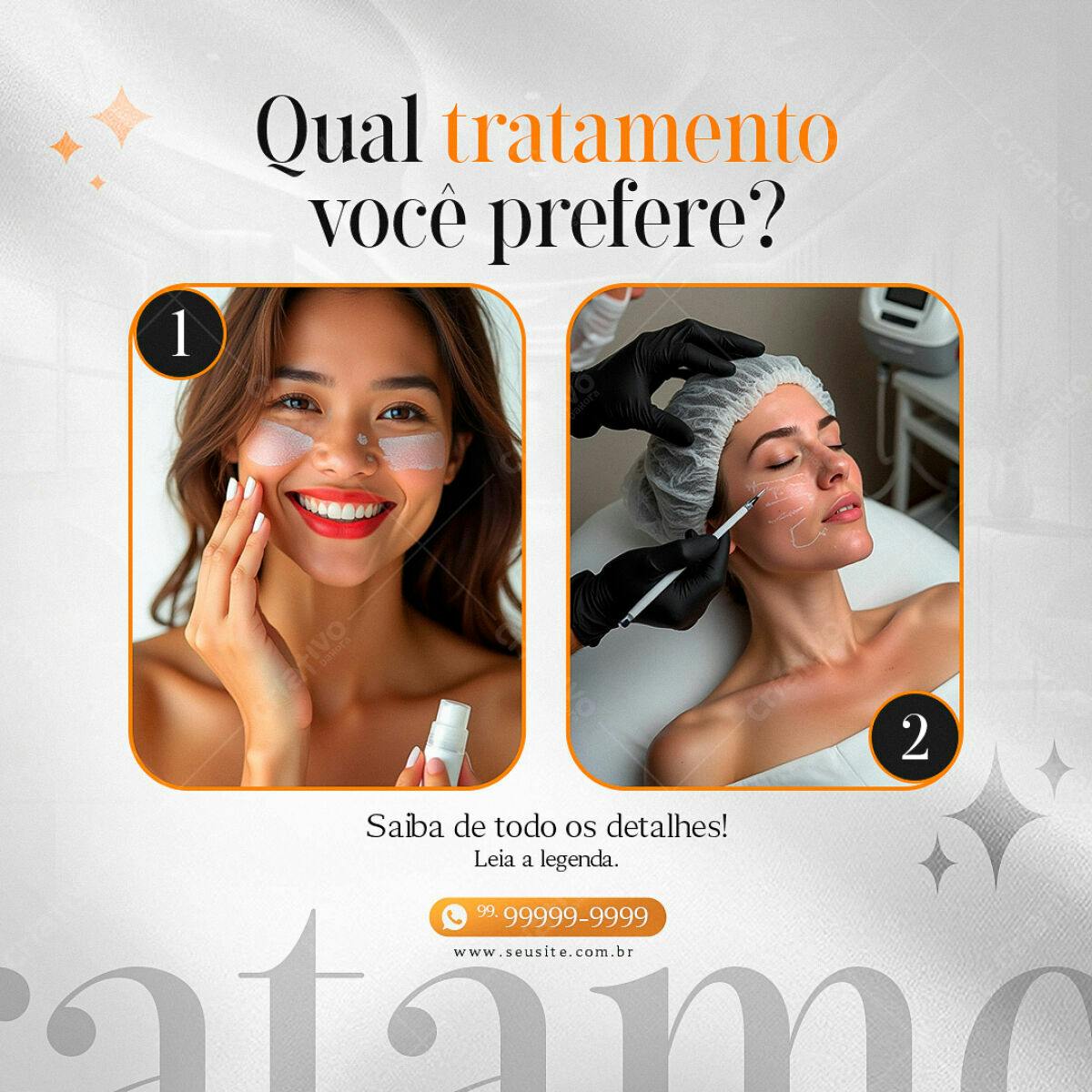 Post Instagram Tratamentos Faciais PSD Editável