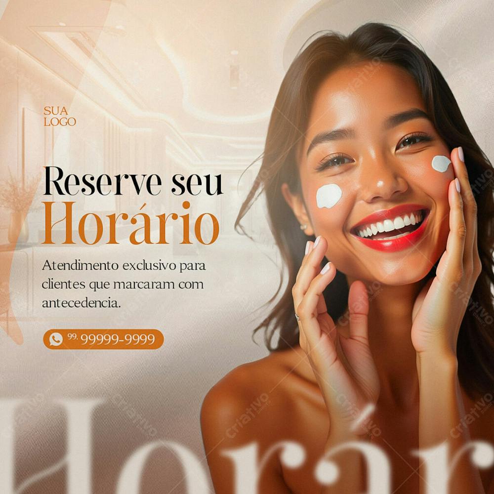 Reserve Seu Horário Clinica Estética Feed Psd Editável