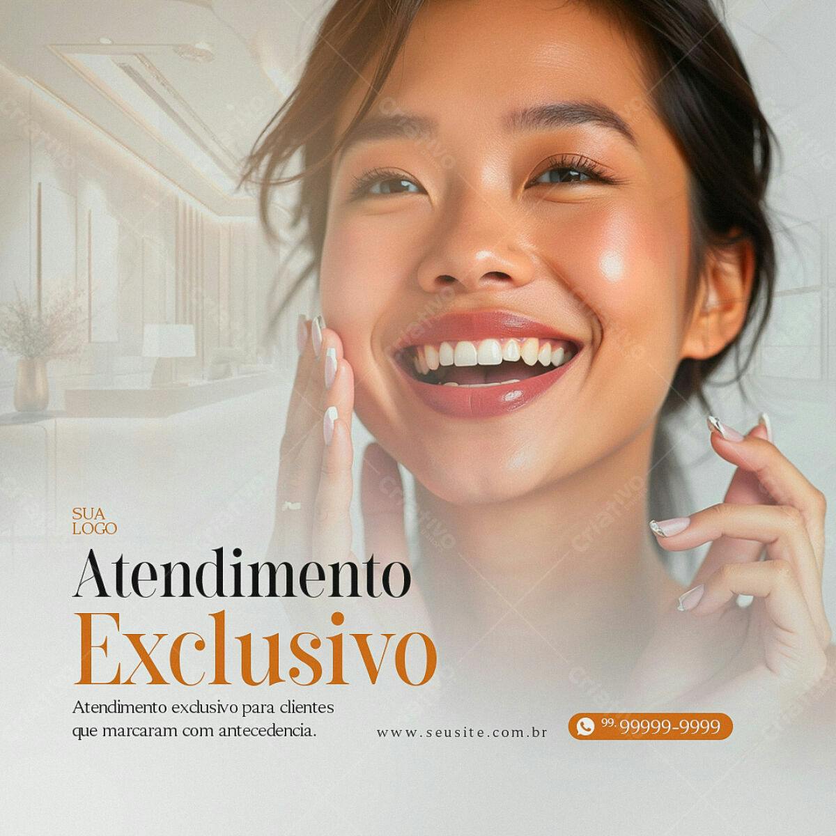 Post para Salão de Beleza com Atendimento Exclusivo PSD Editável