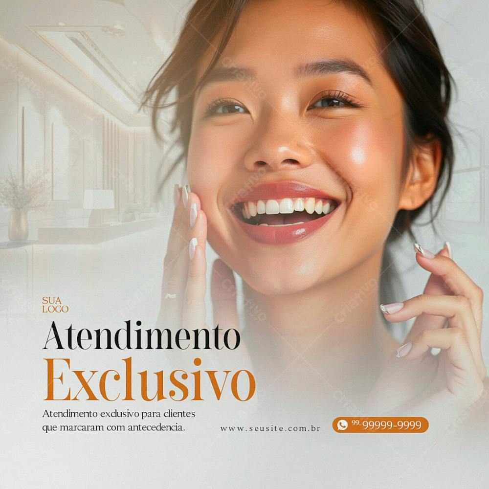 Atendimento Exclusivo Clinica Estética Feed Psd Editável