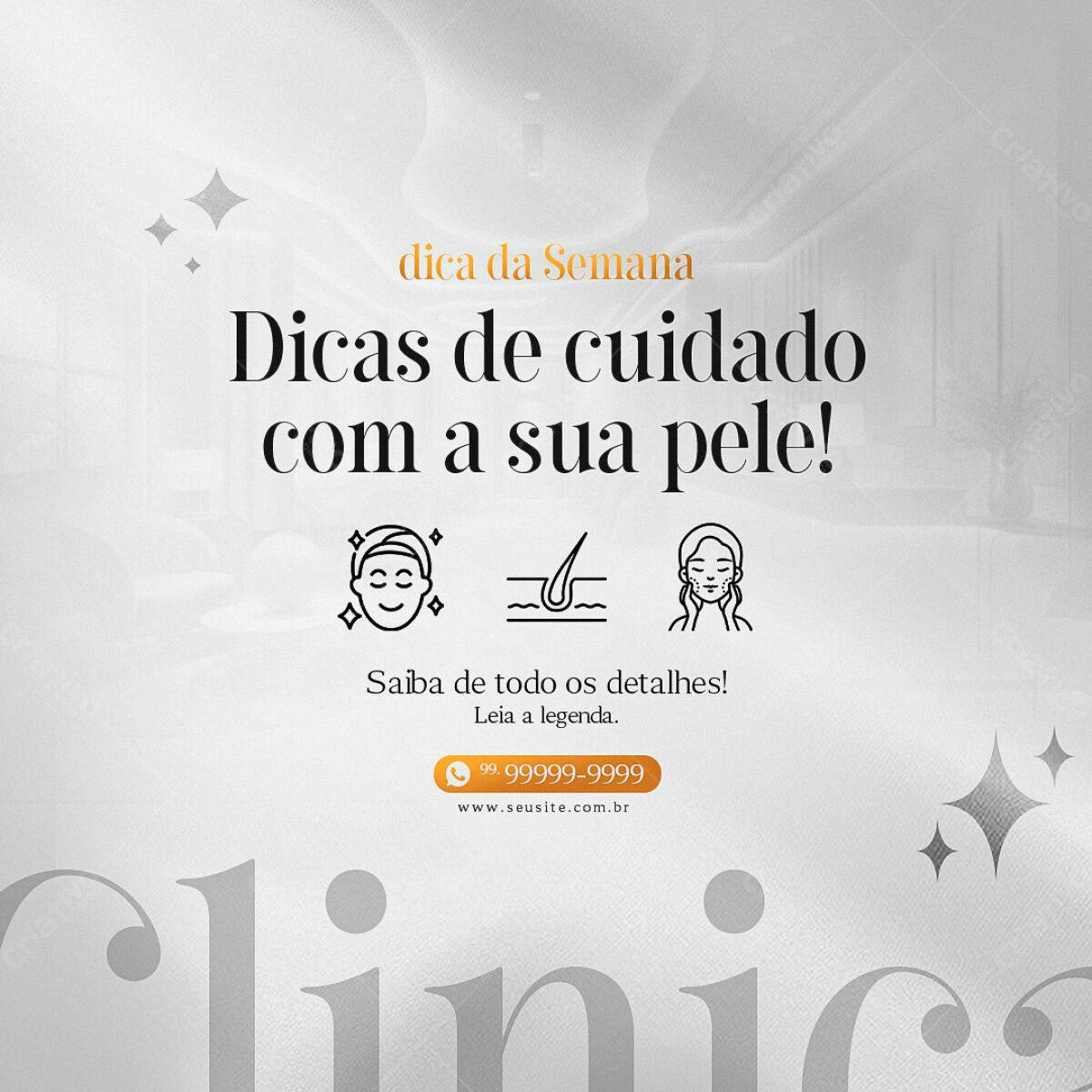 Post Instagram Dicas de Cuidados com a Pele PSD Editável