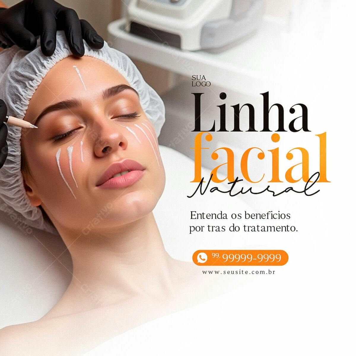 Post para Redes Sociais Linha Facial Natural PSD Editável