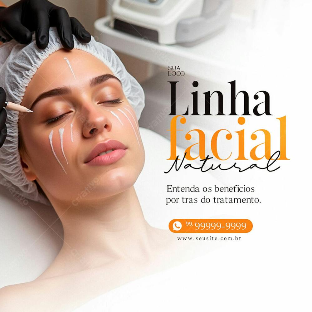 Linha Facial Clinica Estética Feed Psd Editável