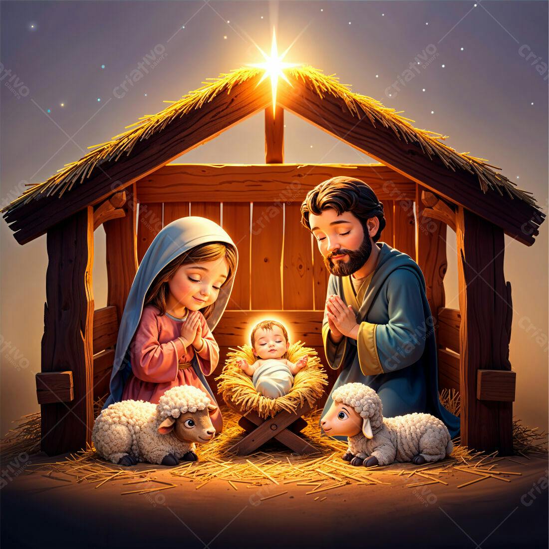 Sagrada Família Natal cena religiosa