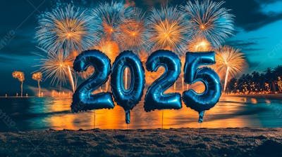 Virada De Ano 2025 Balões Azul