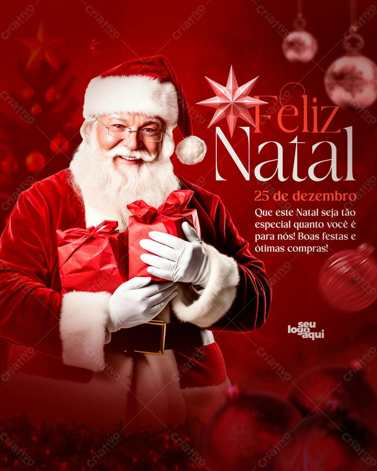 Flyer Natalino com Papai Noel PSD Editável